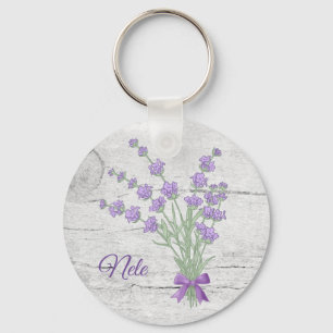 personalized lavender key ring