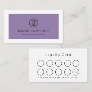 Personalized Lavender Pastel Modern, Minimalist Loyalty Card