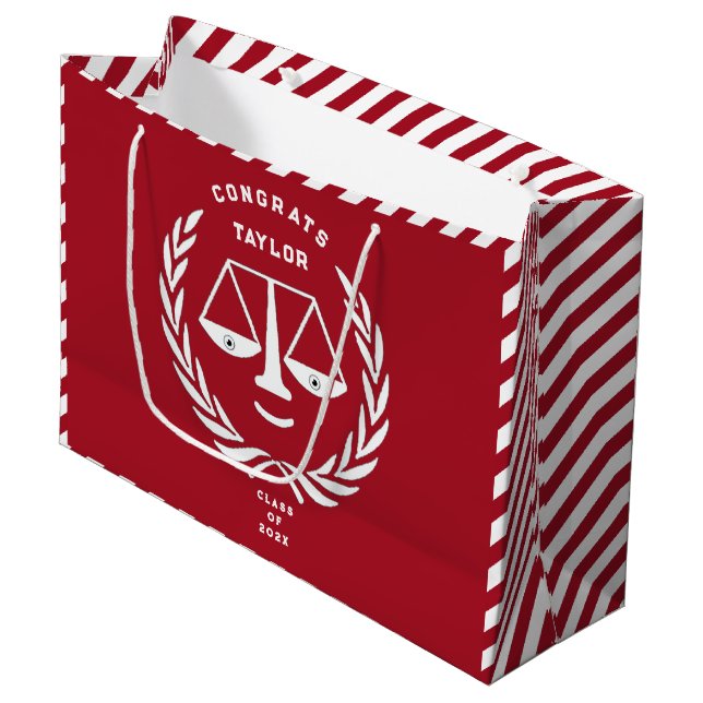 Personalized Law School Graduation Large Gift Bag (Front Angled)