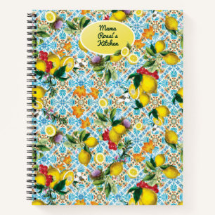 Personalized Lemon Baking Recipes Monogrammed Notebook