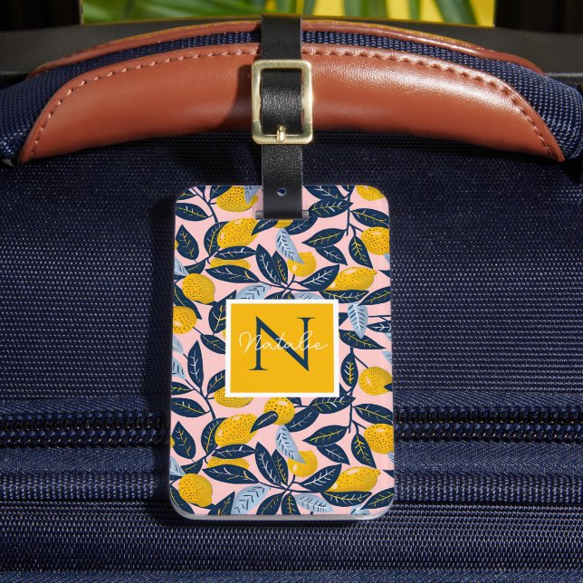 Personalized Lemon Luggage Tag  (Front Insitu 2)