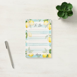 Personalized Lemon To-Do List Watercolor Notepad