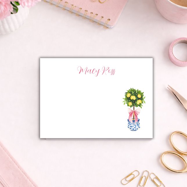 Personalized Lemon Topiary Tree Post-it Notes (Creator Uploaded)