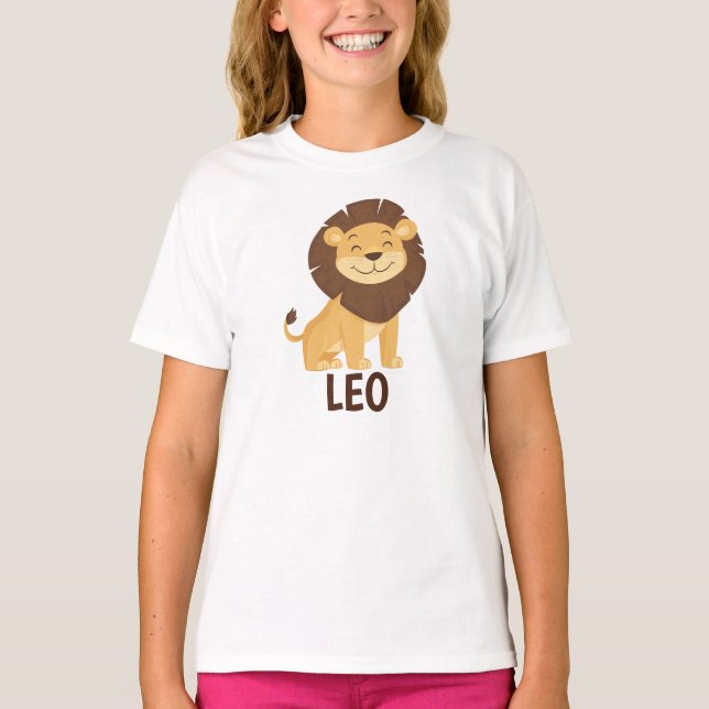 Personalized Leo Zodiac Sign T-Shirt (Front)