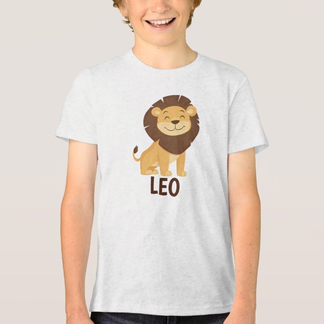 Personalized Leo Zodiac Sign Tri-Blend Shirt (Front)