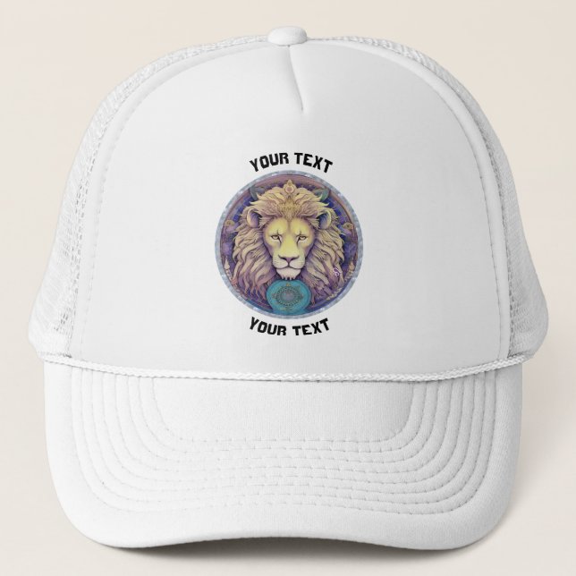 PERSONALIZED LEO ZODIAC SIGN  TRUCKER HAT (Front)