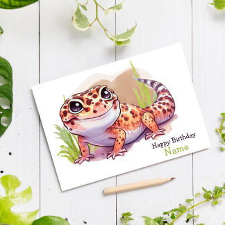 Personalized Leopard Gecko Greeting Card