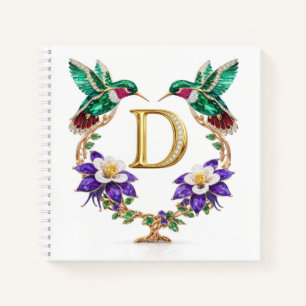 Personalized Letter B Wedding Planner Hummingbird  Notebook