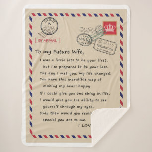 Personalized  Letter To My Future Wife Sherpa Blanket
