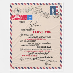 Personalized Letter To My Son Fleece Blanket