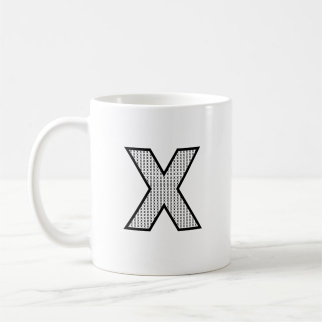 Personalized Letter X Ceramic Monogram Mug   (Left)