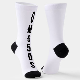 Personalized lettering black and white modern socks