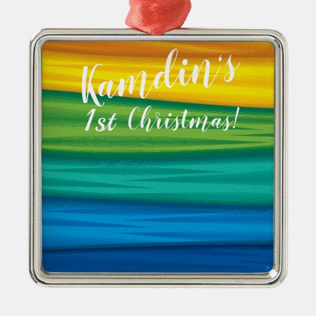 Personalized lgbtq rainbow flag lesbian gay bisexu metal tree decoration (Front)