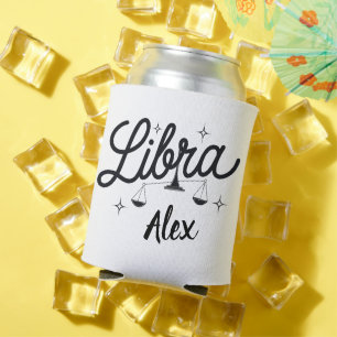 Personalized Libra Zodiac Sign Art  Can Cooler
