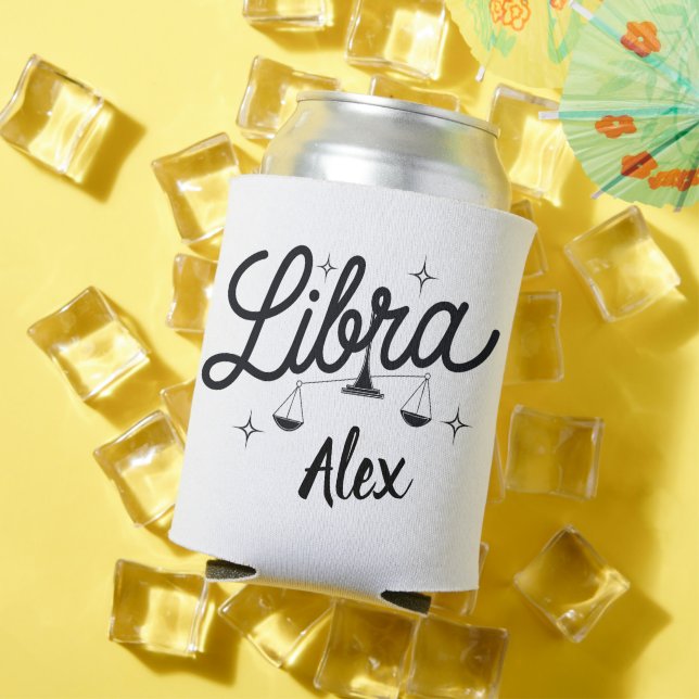 Personalized Libra Zodiac Sign Art  Can Cooler (In Situ Summer)