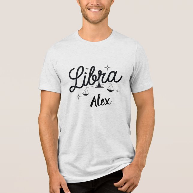 Personalized Libra Zodiac Sign Art  Tri-Blend Shirt (Front)