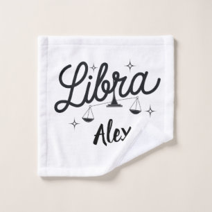 Personalized Libra Zodiac Sign Art Wash Cloth