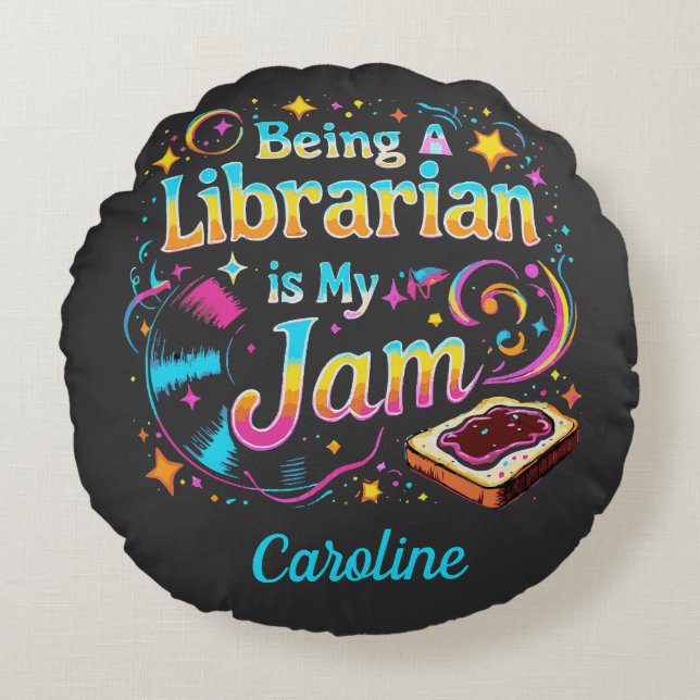 Personalized Librarian Gift Round Cushion (Front)