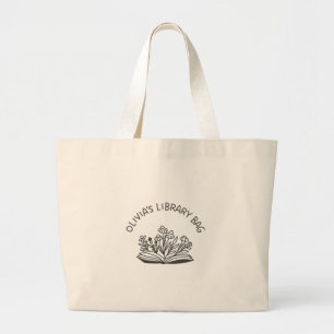 Personalized Library Bag Tote - Book Lover Floral