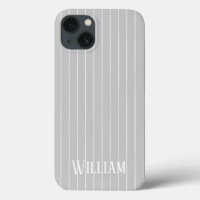 Personalized light gray pinstripes Case-Mate iPhon