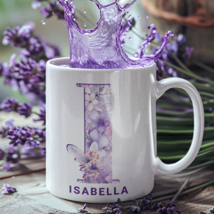Personalized Lilac Fairy Monogram I Coffee Mug