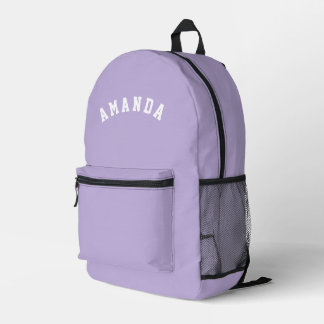 Personalized Lilac Kids Back to School Printed Backpack