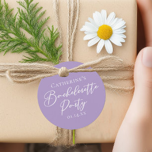 Personalized Lilac Purple Bachelorette Party Favour Tags