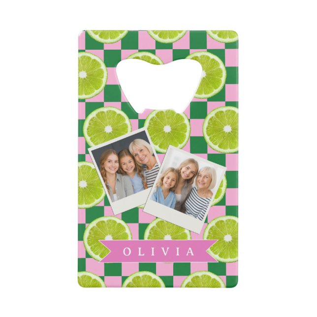 Personalized Lime Gingham Citrus Custom Name (Front)