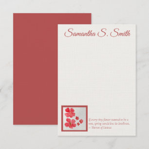 Personalized Little Flower Flat Note Card