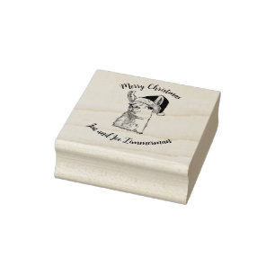 Personalized Llama Christmas Wood Art Stamp