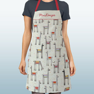 Personalized Llama Cute Whimsical Apron