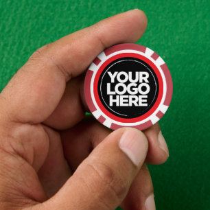 Personalized Logo and Text Cool Red Poker Chips