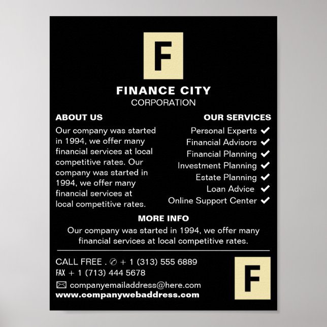 Personalized Logo, Business & Finance Advertising Poster (Front)