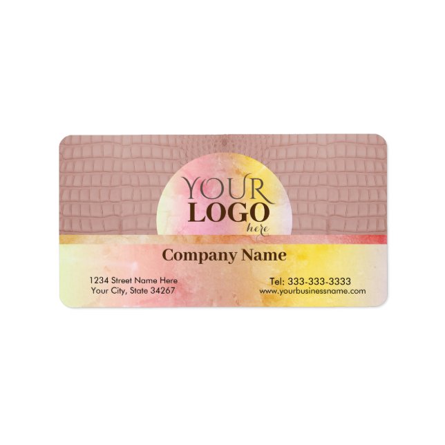 Personalized Logo Pink Alligator Texture Print Label (Front)