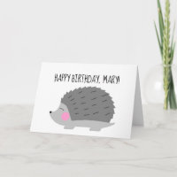 Personalized Looking Sharp Hedgehog Birthday Card