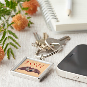 Personalized LOVE Acronym Photo Key Ring