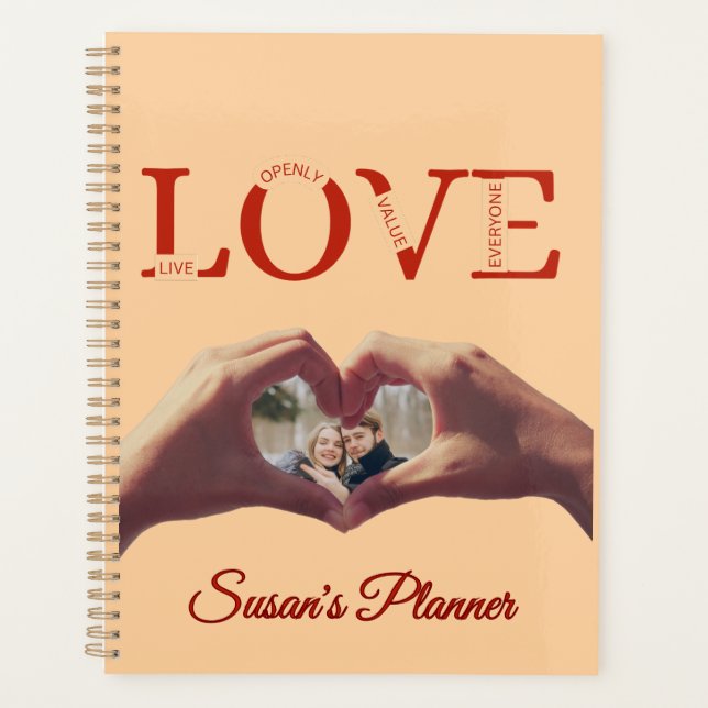 Personalized LOVE Acronym Photo  Planner (Front)