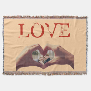 Personalized LOVE Acronym Photo Throw Blanket