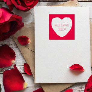 Personalized Love Heart Save the Date  Self-inking Stamp