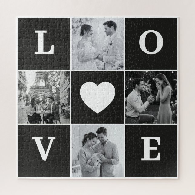 Personalized "LOVE" Photo Collage Jigsaw Puzzle (Vertical)