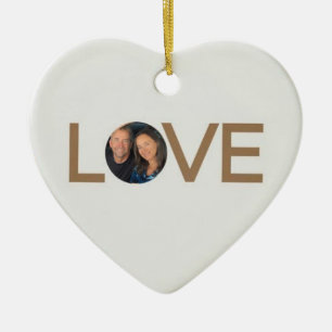 Personalized Love Photo Heart Shaped Ceramic Tree Decoration