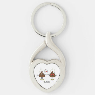Personalized Love Poop Couple Emoji Key Ring