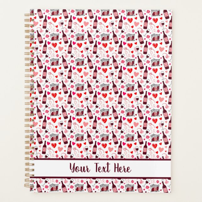 Personalized Love Potion Wine Seamless Pattern Planner (Front)