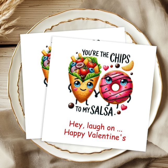 Personalized Love Quote Funny Food Napkins (Custom Name Cartoon Food Valentine Napkins)