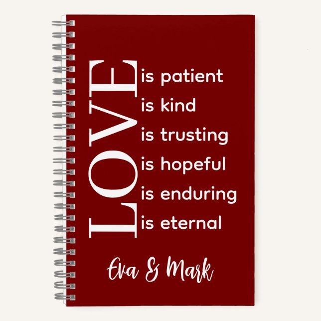 Personalized LOVE Scripture Journal Wedding (Front)