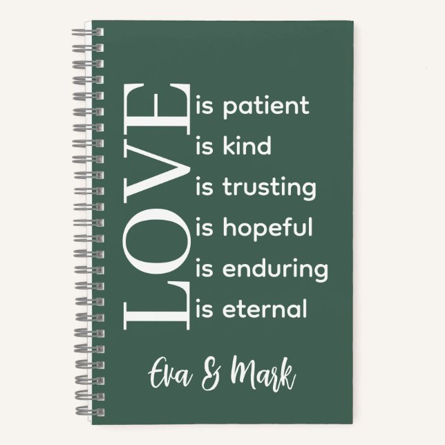 Personalized LOVE Scripture Journal Wedding (Front)