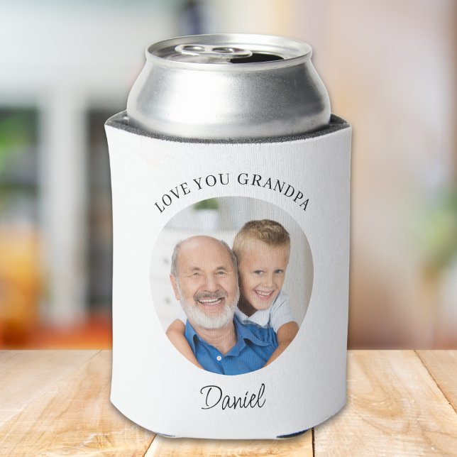 Personalized Love You Grandpa Photo Can Cooler (Creator Uploaded)