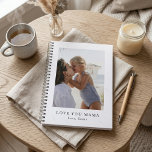 Personalized Love You Mama Photo | Custom Notebook<br><div class="desc">Celebrate Mom with a meaningful and practical gift she can use every day. This personalized “Love You Mama” photo notebook features your favorite photo and a sweet message from the kids, turning a special memory into a beautiful keepsake. The clean and modern design highlights your photo while the elegant typography...</div>