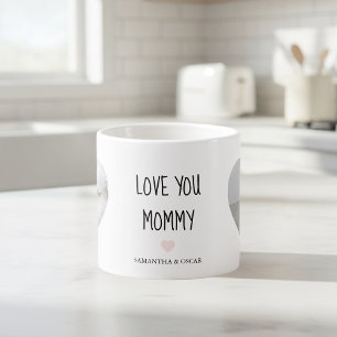 Personalized Love You Mommy Custom Photo Gift Espresso Cup