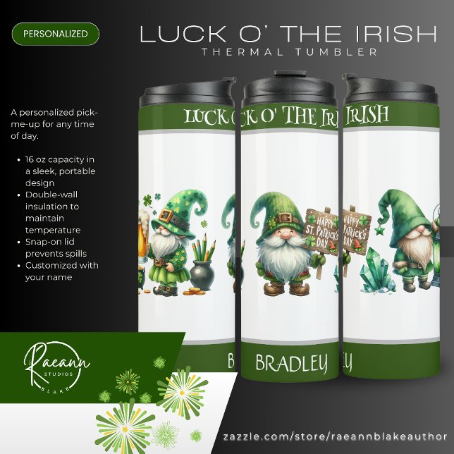 Personalized Luck O' the Irish Thermal Tumbler (Creator Uploaded)